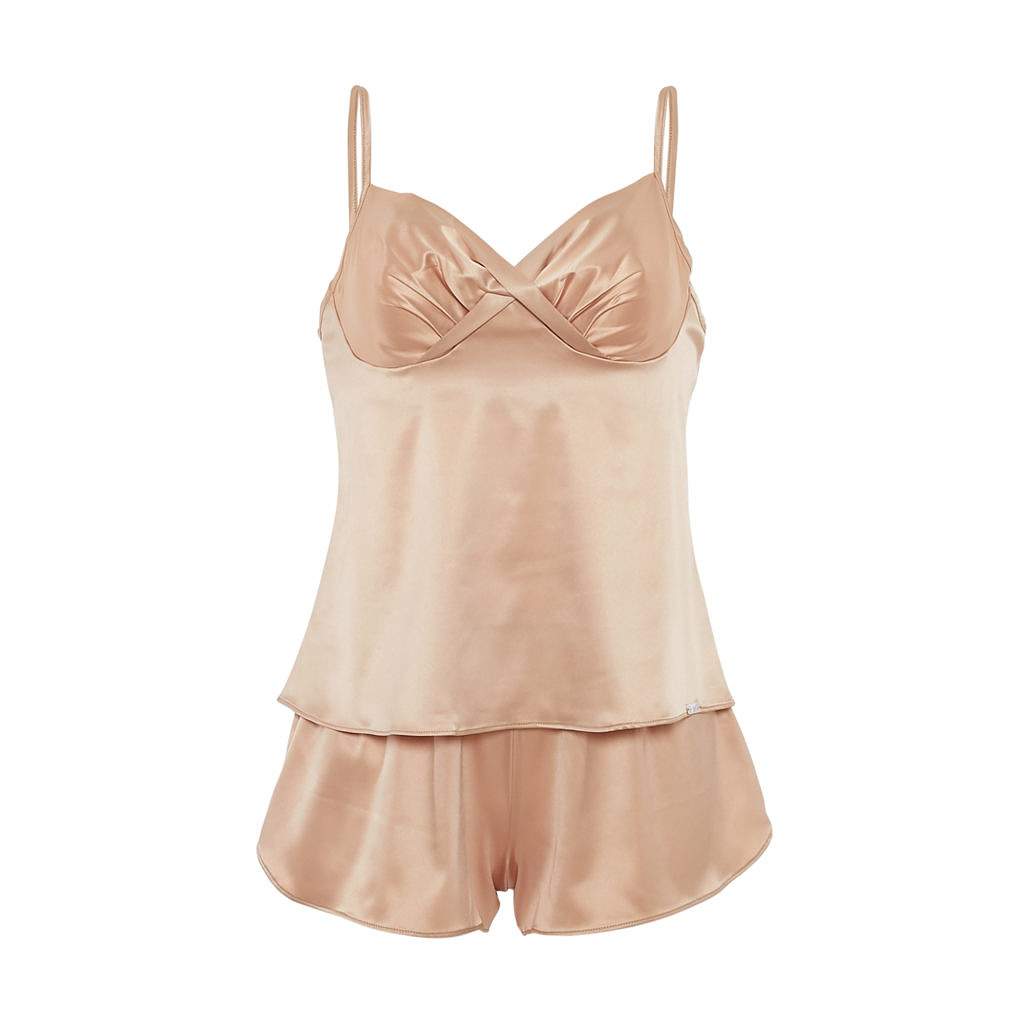 Evita Chemise Top & Shorts Set - Nude - Io Sono