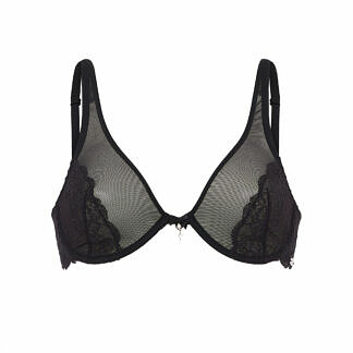 Hera Underwire Plunge Bra - Black